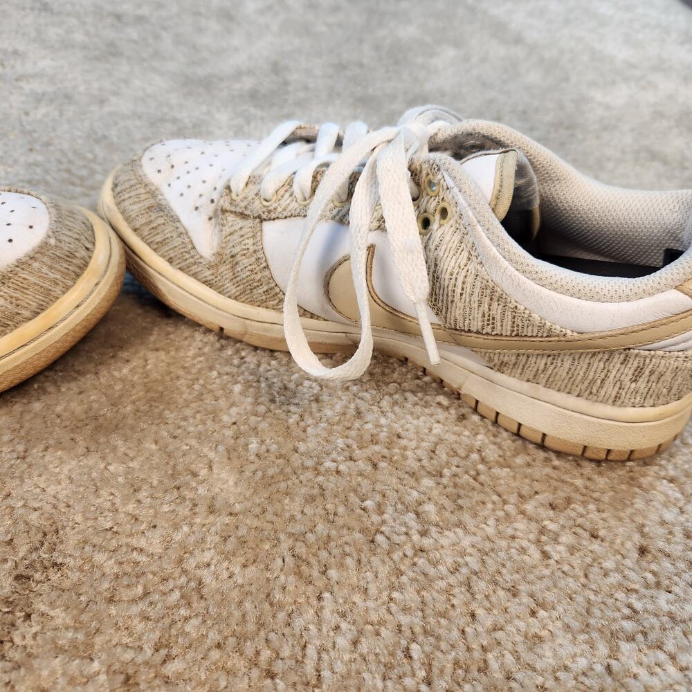 Vintage Nike Dunk Low Oatmeal Linen Womens Size 7 309324-221 - Picture 7 of 10